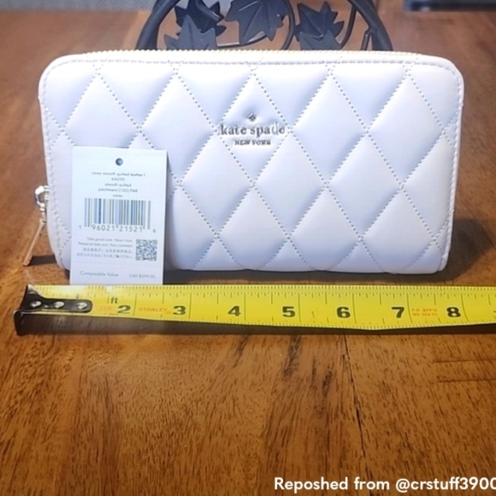 Kate Spade Wallet Quilted Leather Zip-Around Continental  NWT